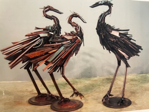 Entreprise de Recuperation artistique - Sculpture Flamants Roses