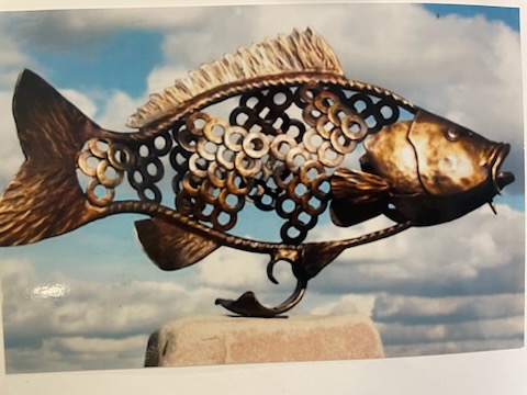 Entreprise de Recuperation artistique - Sculpture Poisson Lune